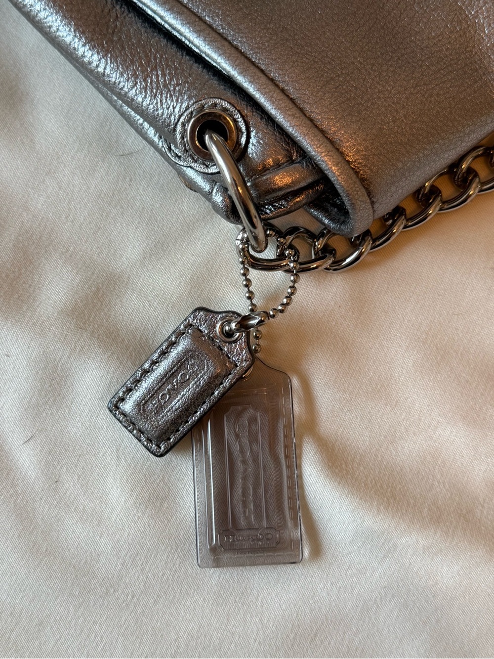 Coach | Campbell Turnlock Metallic Silver Mini Crossbody Bag - Picture 6 of 8